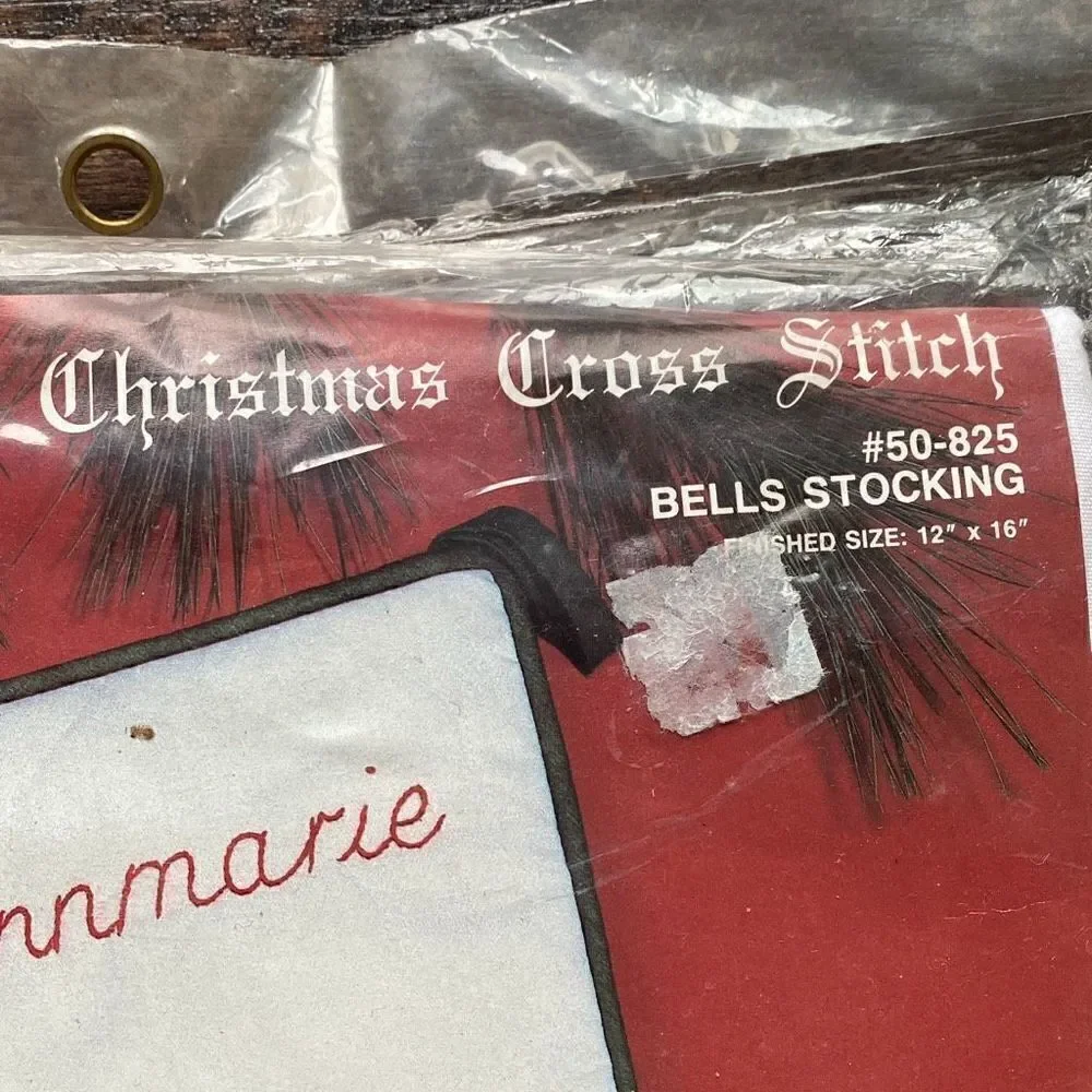 Vintage NOS Janlynn Christmas cross stitch stocking bells‎ 50-825 kit